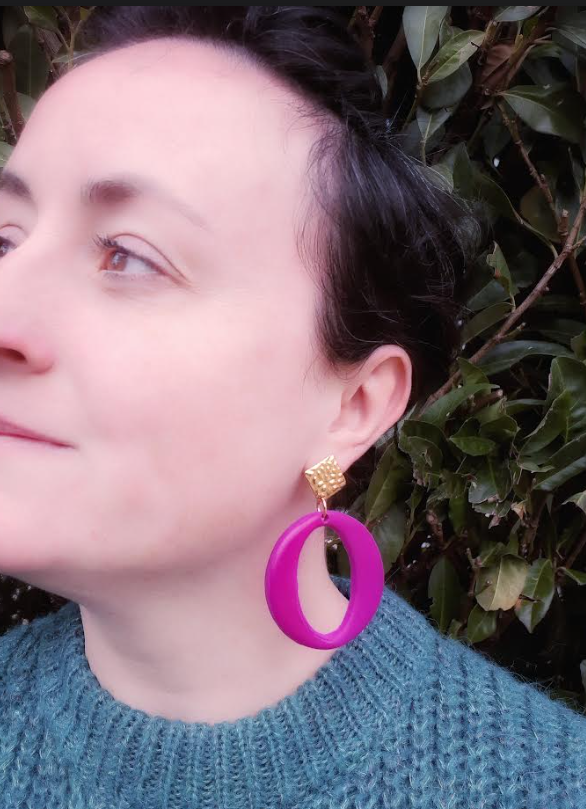 Semangka fuschia earrings
