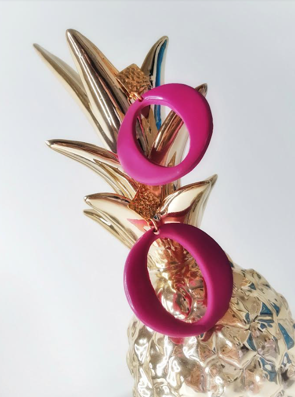 Semangka fuschia earrings