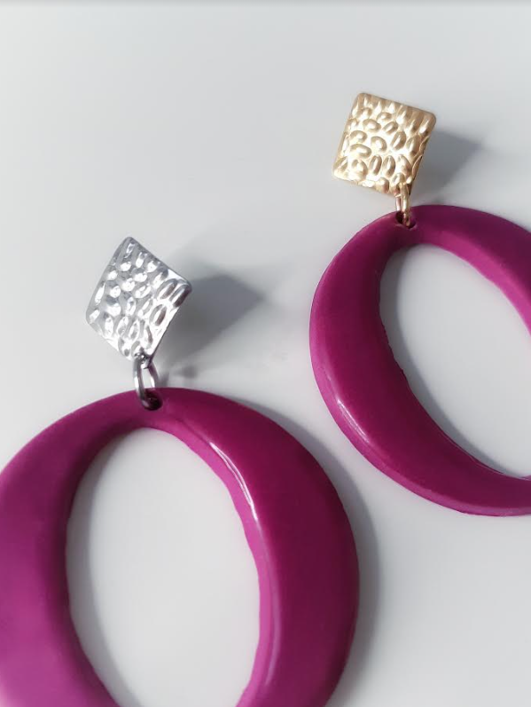 Semangka fuschia earrings