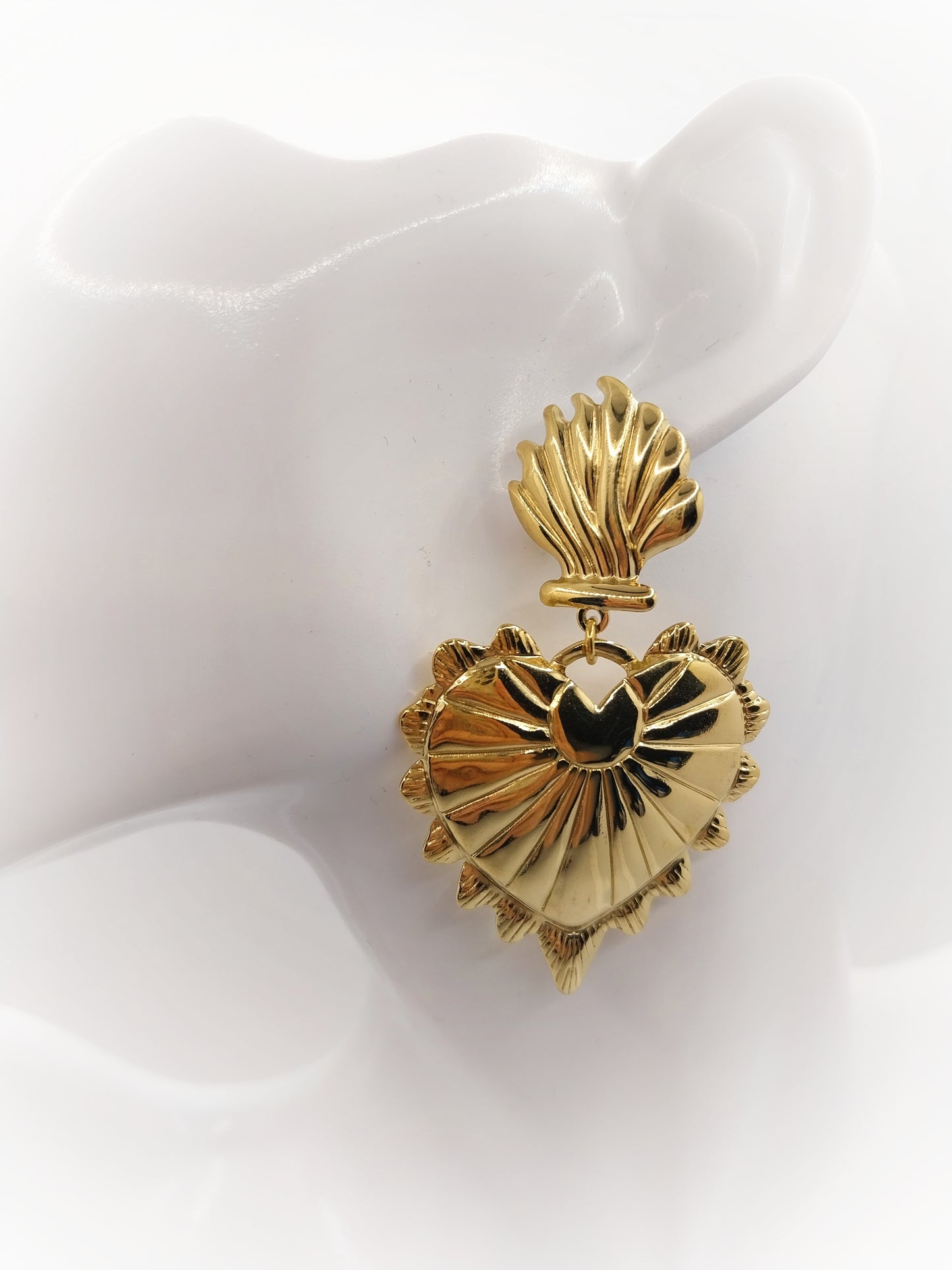 Solstice - Grandes Boucles d'oreilles cœur sacré