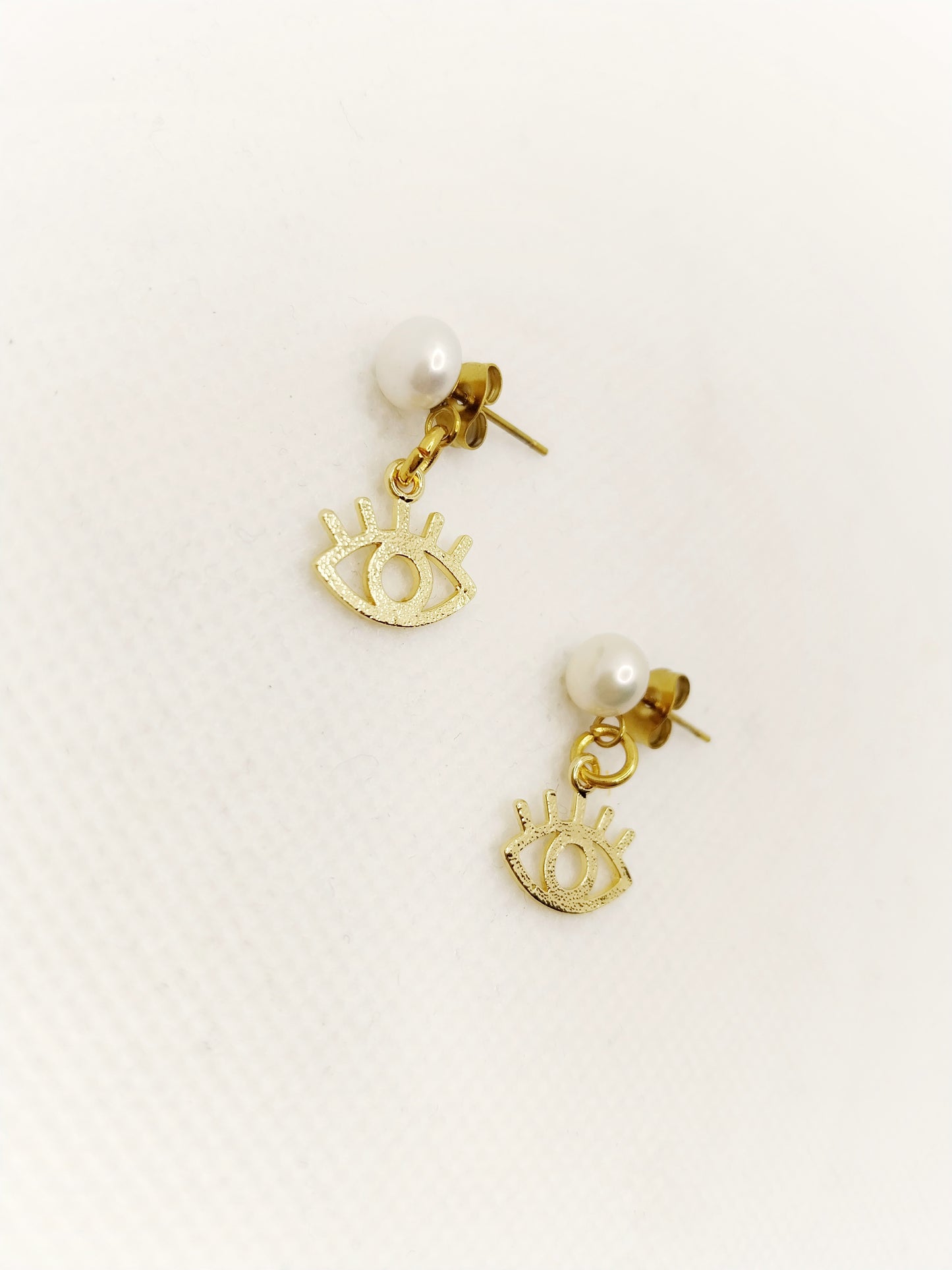 Oracle - Boucles d'oreilles perles et 3e oeil