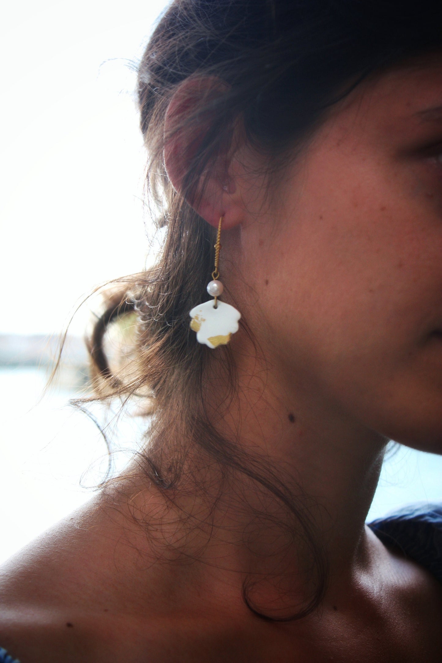 White Love Earrings